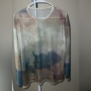 Multicolor Sheer Long Sleeve Top